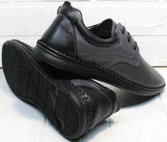 Современные туфли мужские летние кожаные с перфорацией  Ridge Z-430 75-80Gray