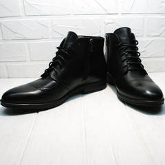 Модные ботинки мужские зимние кожаные Ikoc 3640-1 Black Leather.