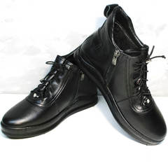 Кожаные ботинки женские Evromoda 375-1019 SA Black