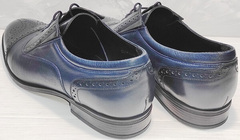Классические оксфорды туфли натуральная кожа Ikoc 3805-4 Ash Blue Leather.