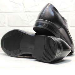 Классические мужские туфли черные koc 3416-1 Black Leather.