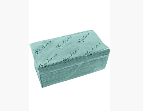 Полотенце бумажное листовое макулатурное Кохавинка V сложение 1сл. (170 л.) зеленое