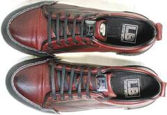 Кожаные мужские кеды туфли спортивные Luciano Bellini C6401 MC Bordo.