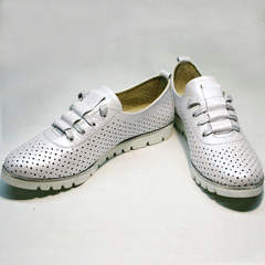 Женские туфли больших размеров летние Mi Lord 2007 White-Pearl.