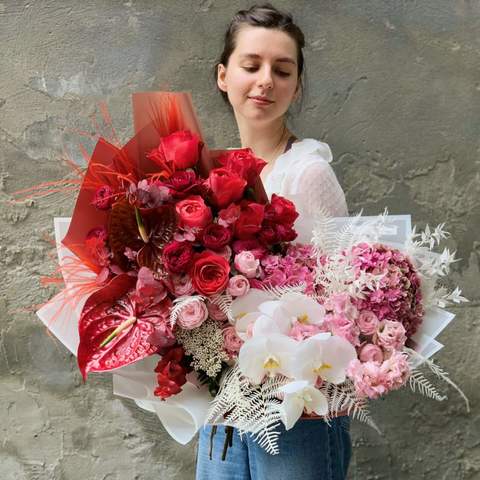 Bouquet «Lyubov and passion», A series of bouquets for the Day of the Angel - Lyubov 2020