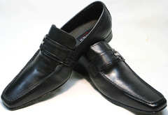 Стильные туфли мужские без шнурков Mariner 4901 Black.