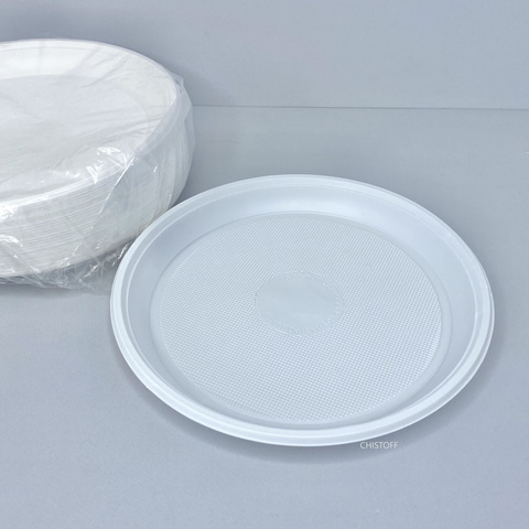 Тарелки одноразовые пластиковые d=205 мм (100 шт.)