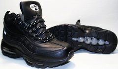 Мужские зимние кроссовки nike air max 95 черные с мехом AM804-2  R