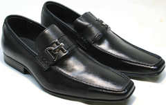 Классические кожаные туфли с квадратным носом Mariner 4901 Black.
