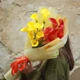 Photo of Mix of 15 orange and yellow calla lilies