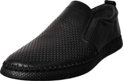 Красивые слипоны туфли летние мужские Arsello 1822 Black Leather.