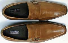 Мужские модные туфли с квадратным носом Mariner 12211 Light Brown.