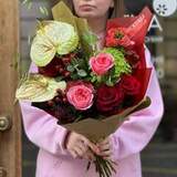 Photo of Impressive bouquet with anthuriums «Golden Heart»