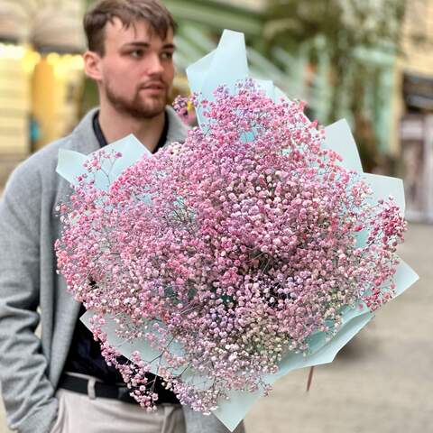 Воздушный букет из 15 веток гипсофилы «Лавандовые мотыльки», Цветы: Гипсофила