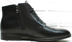 Теплые мужские ботинки на зиму Ikoc 3640-1 Black Leather.