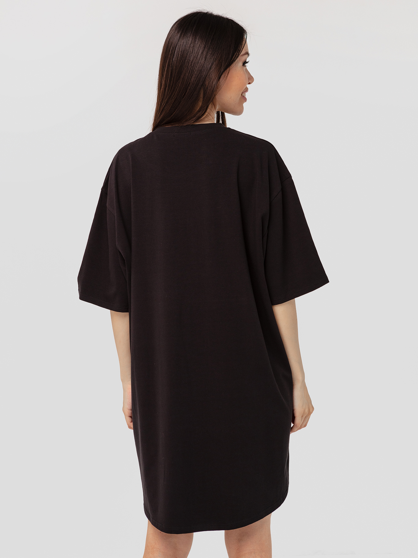 Сукня-футболка бавовняна чорна YOS