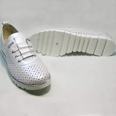 Женские туфли без каблука летние Mi Lord 2007 White-Pearl.