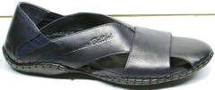 Летние мужские туфли босоножки с закрытой пяткой и закрытым носком Luciano Bellini 76389 Blue.