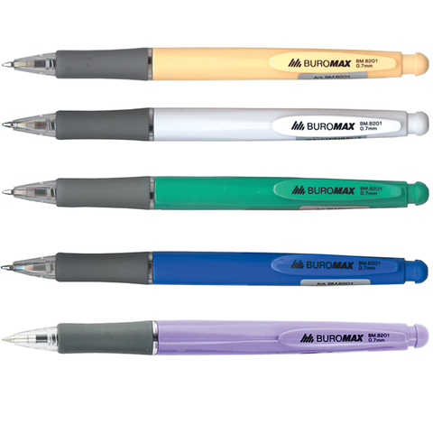 Ручка шариковая автоматическая Buromax 0,7 мм синяя (ВМ.8201)