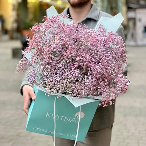 Photo of Airy bouquet with 15 branches of gypsophila «Lavender butterflies»