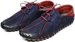Молодежные туфли мужские синего цвета Luciano Bellini 23406-00 LNBN.