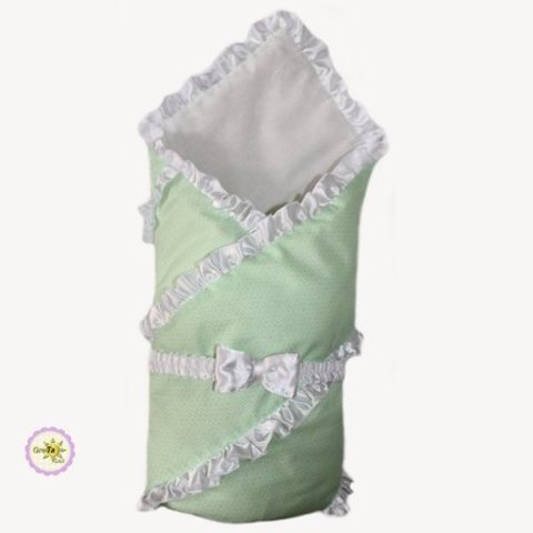 Конверт одеяло для новорожденных Бизе салатовый