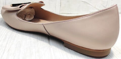 Нюдовые туфли лодочки на плоской подошве Wollen G192-878-322 Light Pink.