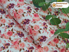 Замша люкс з принтом Троянди і братки 6