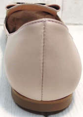 Летние балетки туфли кожаные женские Wollen G192-878-322 Light Pink.