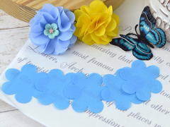 Заготовки пелюсток для квітів з тканини темно-блакитні 40 мм (12 шт)