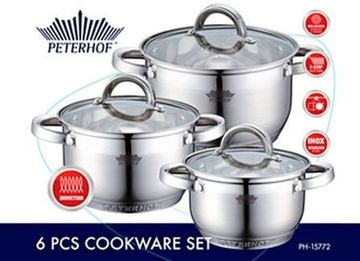 Набір каструль 6 попер. Peterhof PH-15772 (2,1 л. 2,9 л. 3,9 л.)