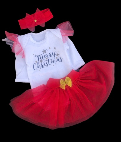 Костюм "Merry Christmas": спідниця, боді, повʼязка, футер, фатин ТМ "UA"