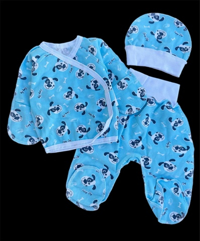 Комплект 3в1: сорочечка, повзунки, шапочка "Пес", футер ТМ "UA" (62 см)