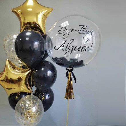 Воздушные шары на девичник: черные и золотые
