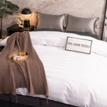 Пододеяльник Страйп Сатин Однотонный Отель белый 100% Хлопок 3x3 P3CTH037150210