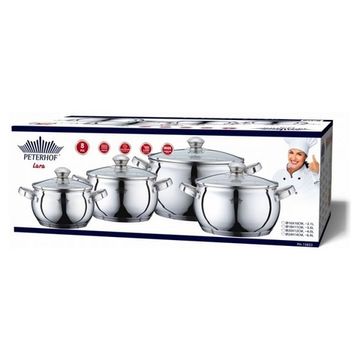 Набір каструль 8 предметів Peterhof PH 15833 (2,1 л. 3 л. 4 л. 6,9 л.)