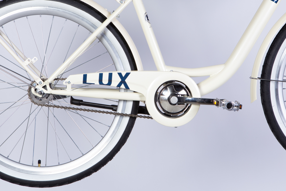 Велосипед городской 26 дюймов Dorozhnik Lux Velosteel 2025 с корзиной и багажником, рама 17"