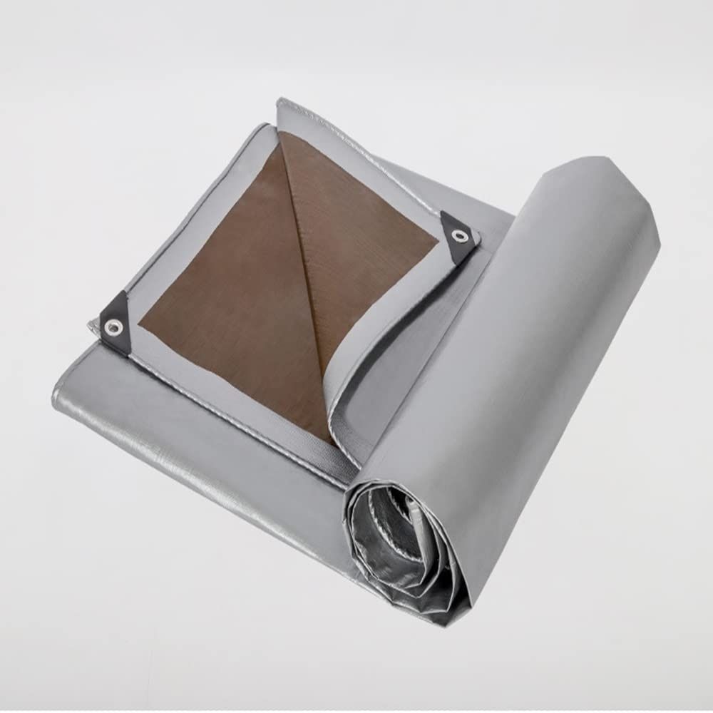 Тент 6х12 от дождя и снега 210г./м2 (серый/коричневый). Усиленные края.