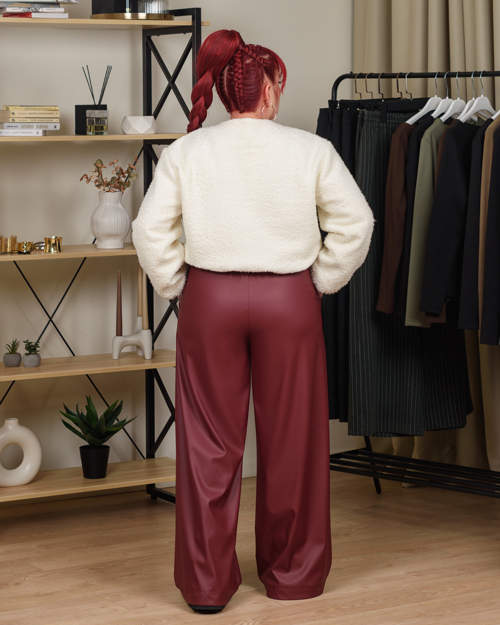 Брюки жіночі бордового кольору (арт. 2852500203)