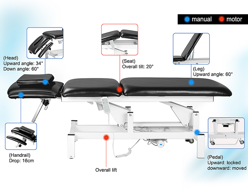 Кушетка електрична масажна 8173, (2 мотори)