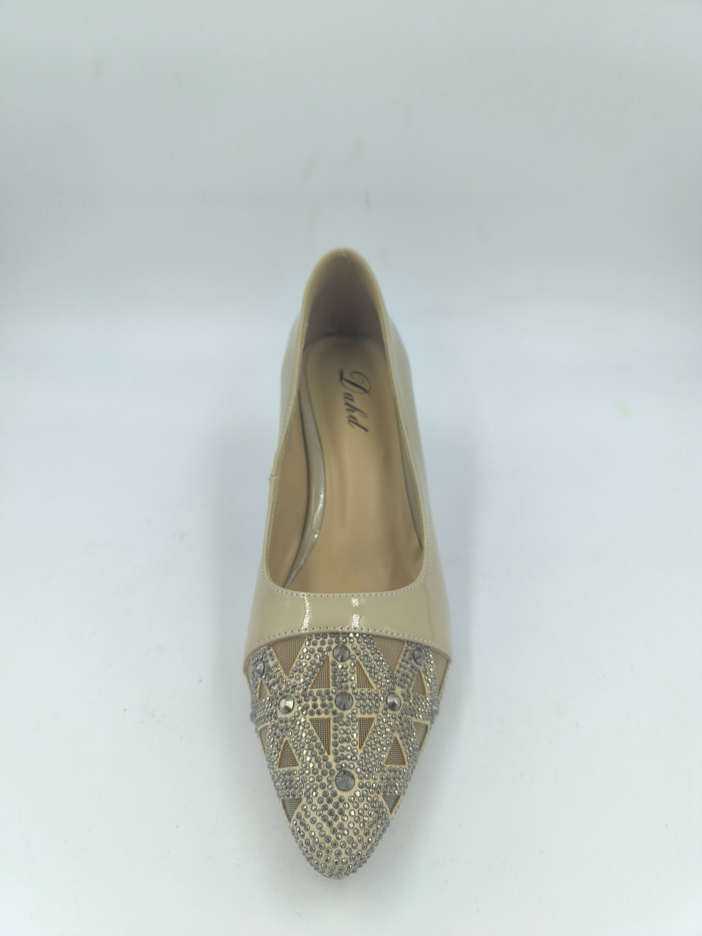 Женские туфли на каблуке из искусственной кожи с декоративным носком/размер 35-40