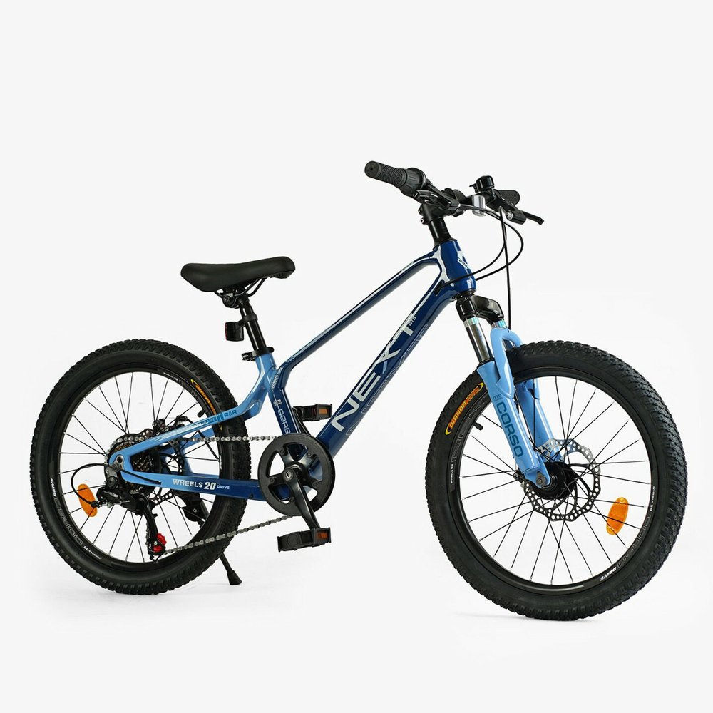 Детский спортивный велосипед 20 дюймов Corso Next магниевый, оборудование Shimano