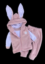 Дитячий костюм для дівчинки "Sunny bunny" жилетка махра + реглан трикотаж рубчик + штани махра Murat baby (92 см)
