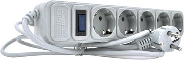 Мережевий подовжувач EuroPower EPG518, 220 В 2 кВт 5 розеток 1.8 м, переріз 3х0.5 мм Q50 Сірий (2000000006901)