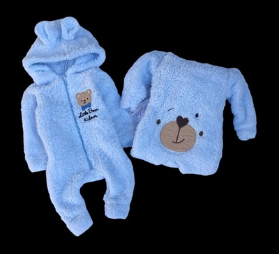Комбінезон (ромпер) з капюшоном "Ведмежа", махра ТМ "Kidex's"