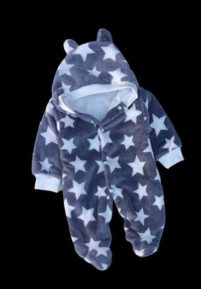 Комбінезон (ромпер) з капюшоном "Ведмежатко", набивна махра ТМ "Happy ТОТ"