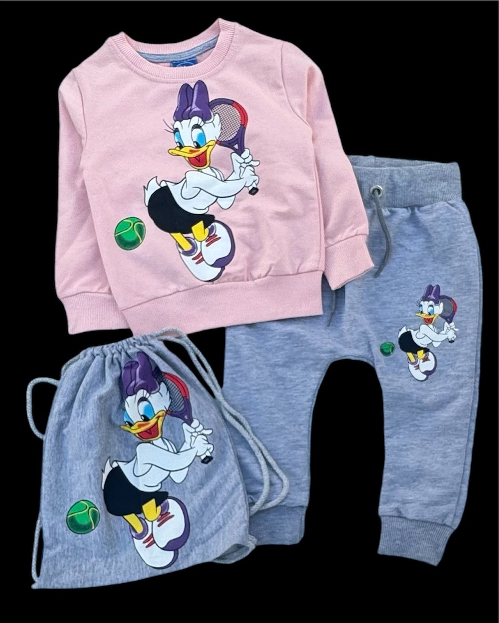 Костюм 3в1: світшот, штани, сумочка "Дейзі", двунитка ТМ "Disney"