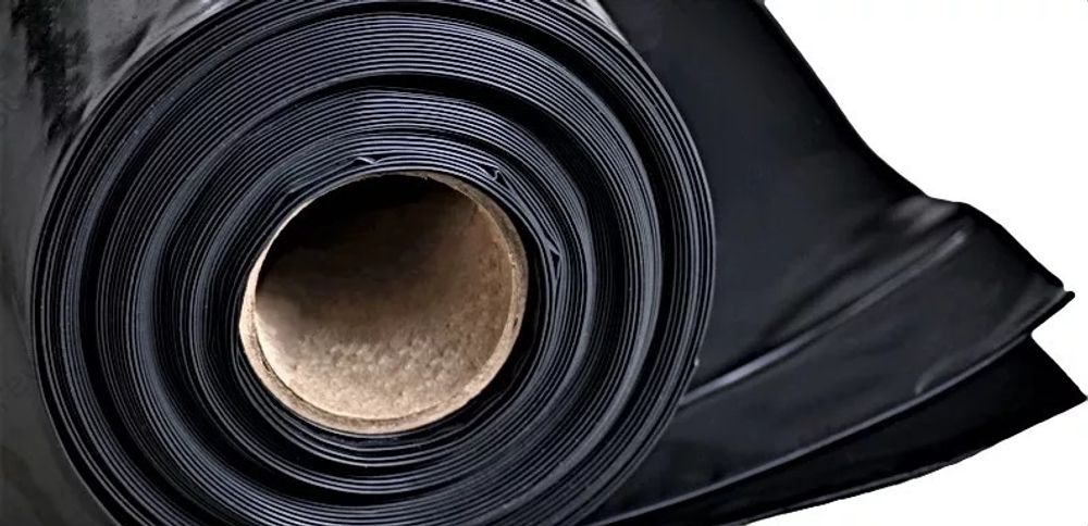 Плёнка чёрная, 170мкм, 6м/50м. полиэтиленовая для мульчирования, строительная, под бетон.