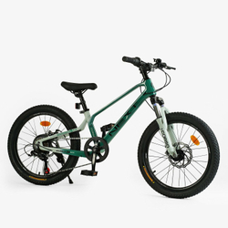 Детский спортивный велосипед 20 дюймов Corso Next магниевый, оборудование Shimano