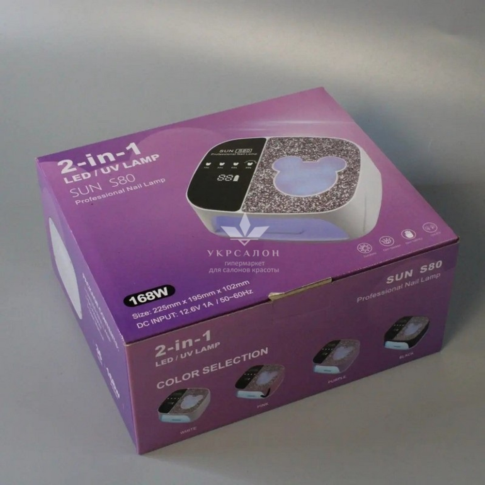 Лампа для маникюра с аккумулятором LED+UV Master Professional SUN S80, 168 Вт, черная